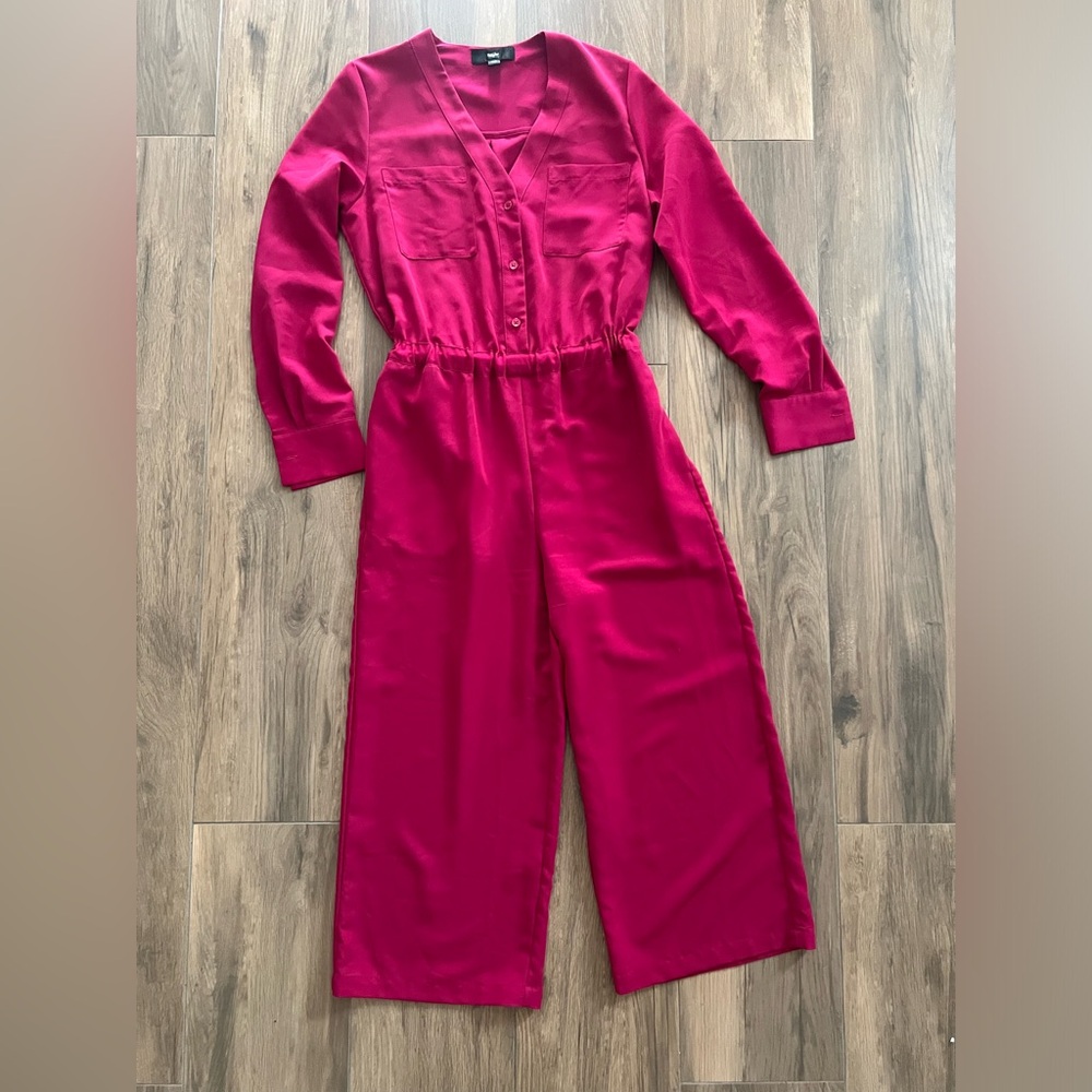 Mossimo Jumpsuit Womens XS  Pull On Long Sleeve One Piece Pink